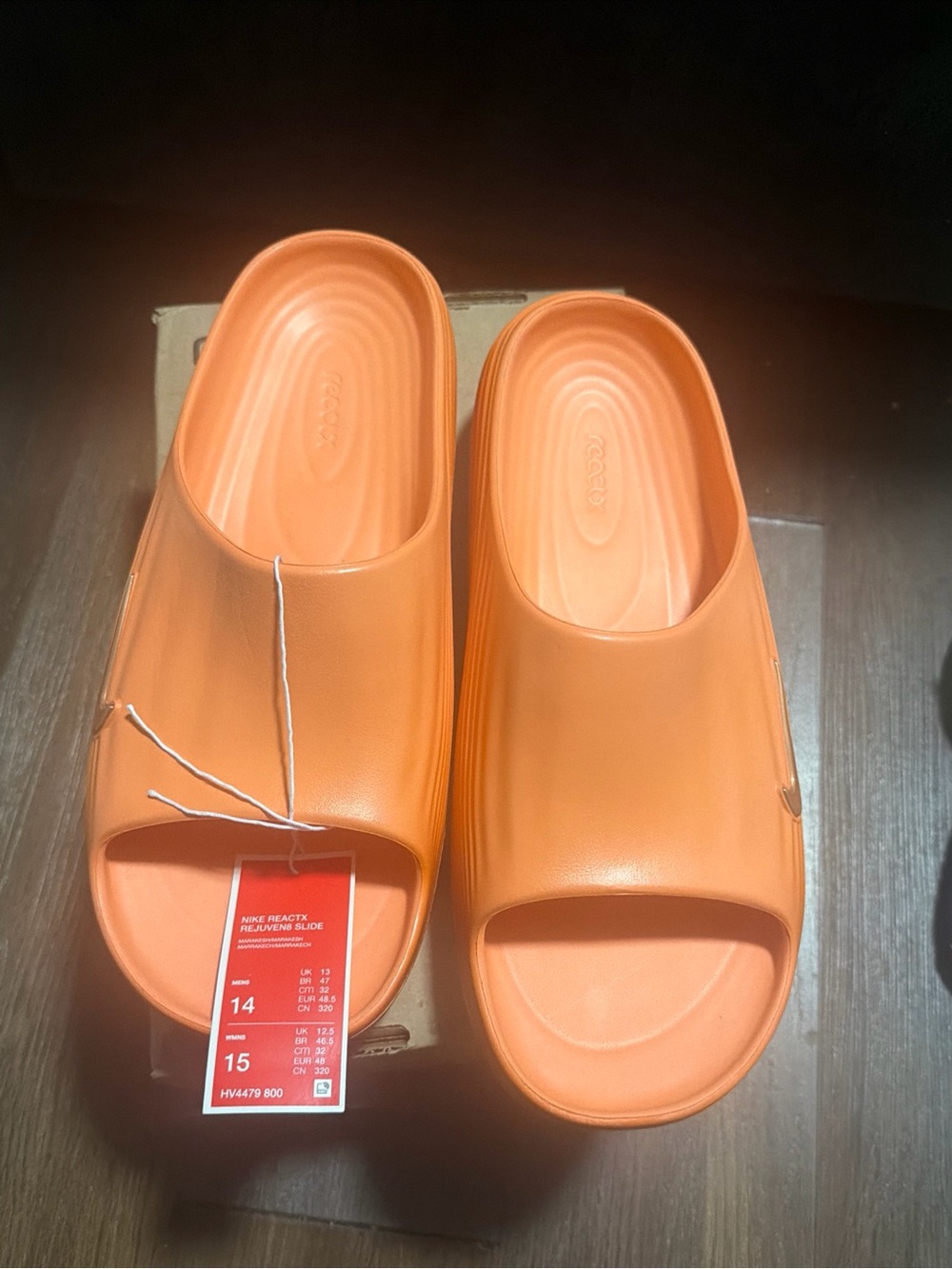 Nike ReactX Rejuven8 Men's Slide Size 14 Orange